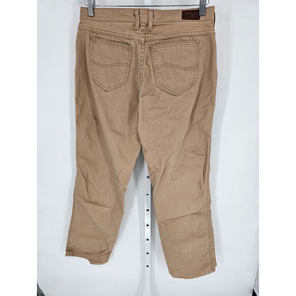 Lee Women's Tan Relaxed Straight Leg Mid Rise Casual Pant Size 10 M - Picture 4 of 5